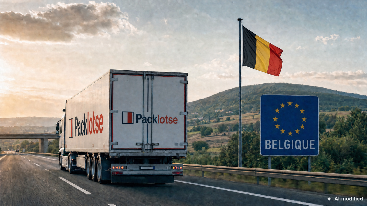 Packlotse-Lkw an der Grenze nach Belgien (Bild KI-generiert)
