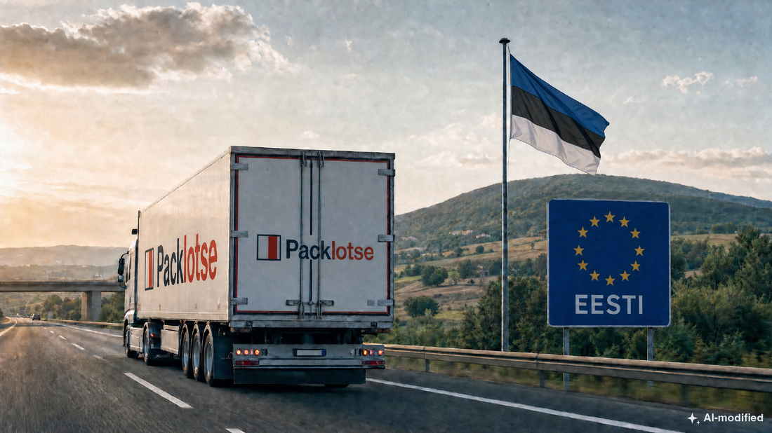 Packlotse-Lkw an der Grenze nach Estland (Bild KI-generiert)