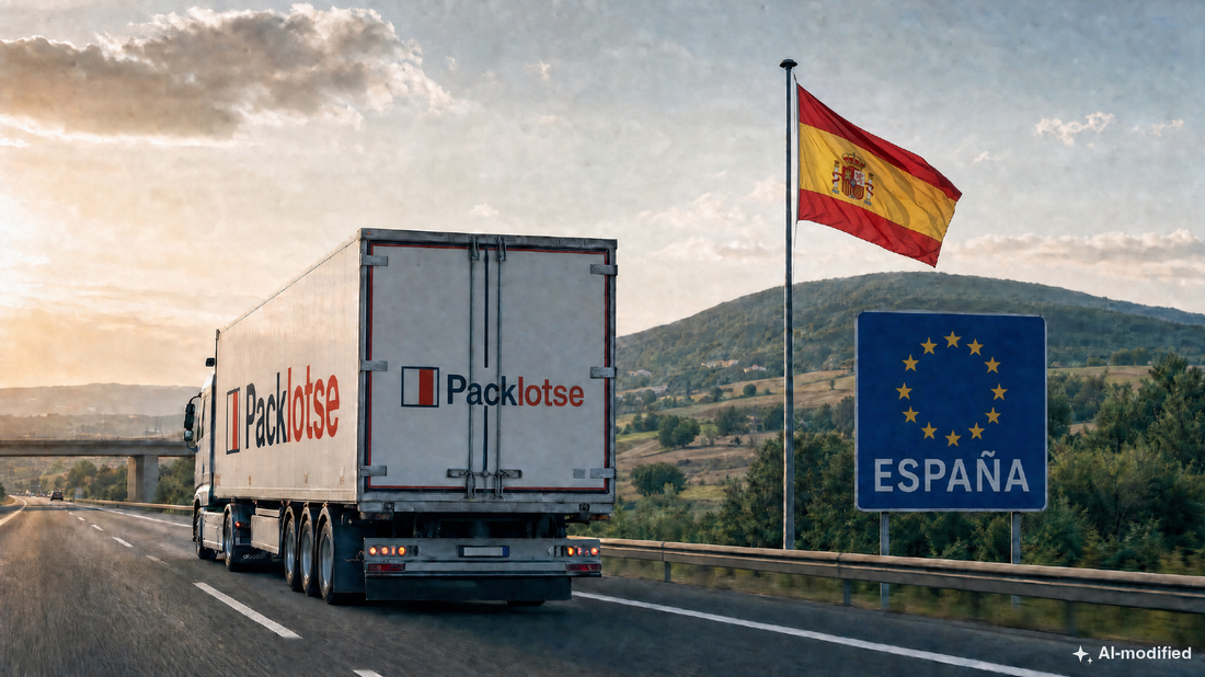 Packlotse-Lkw an der Grenze nach Spanien (Bild KI-generiert)