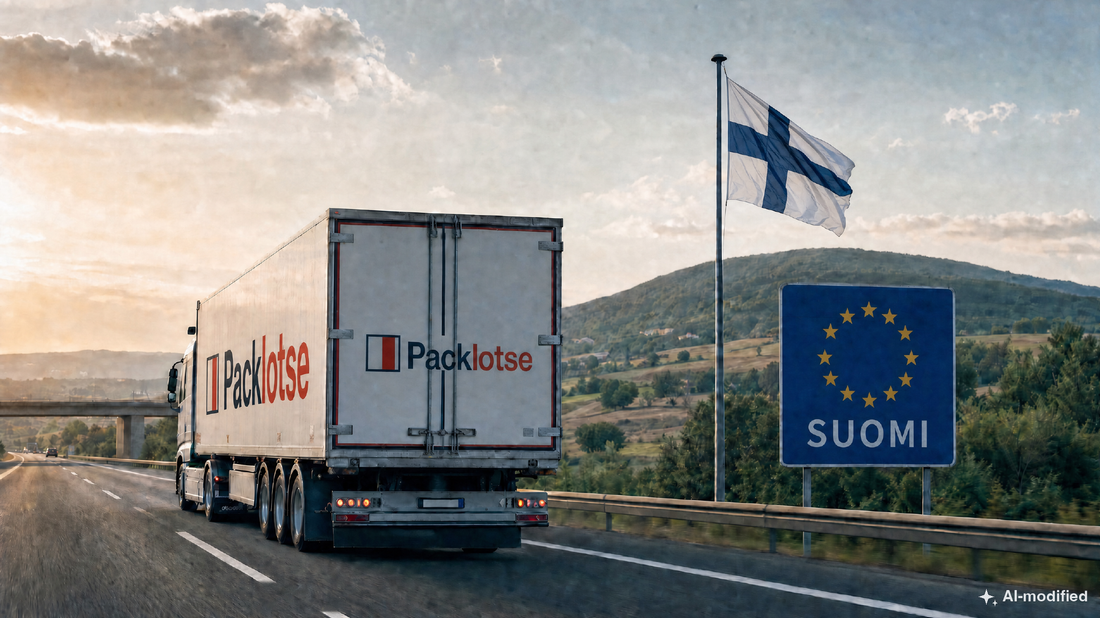 Packlotse-Lkw an der Grenze nach Finnland (Bild KI-generiert)