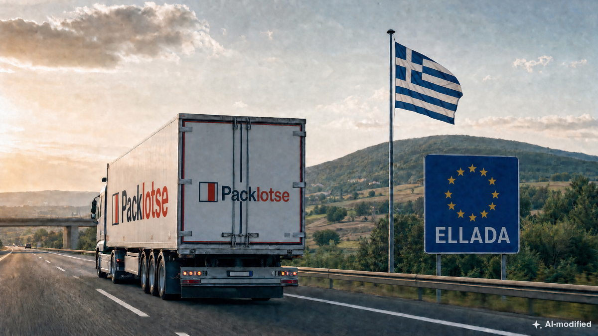 Packlotse-Lkw an der Grenze nach Griechenland (Bild KI-generiert)