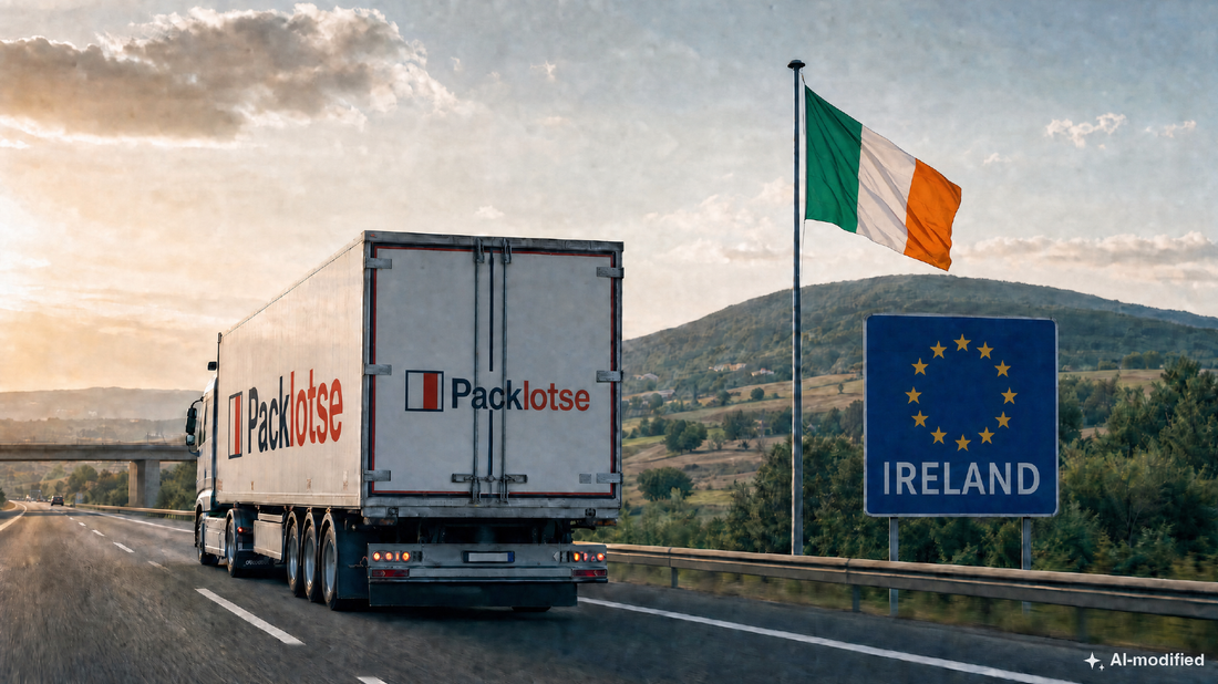 Packlotse-Lkw an der Grenze nach Irland (Bild KI-generiert)