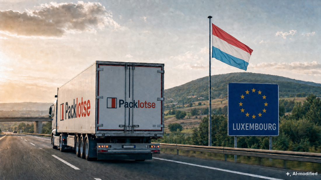 Packlotse-Lkw an der Grenze nach Luxemburg (Bild KI-generiert)