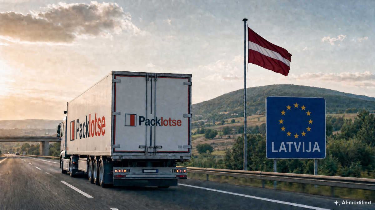 Packlotse-Lkw an der Grenze nach Lettland (Bild KI-generiert)