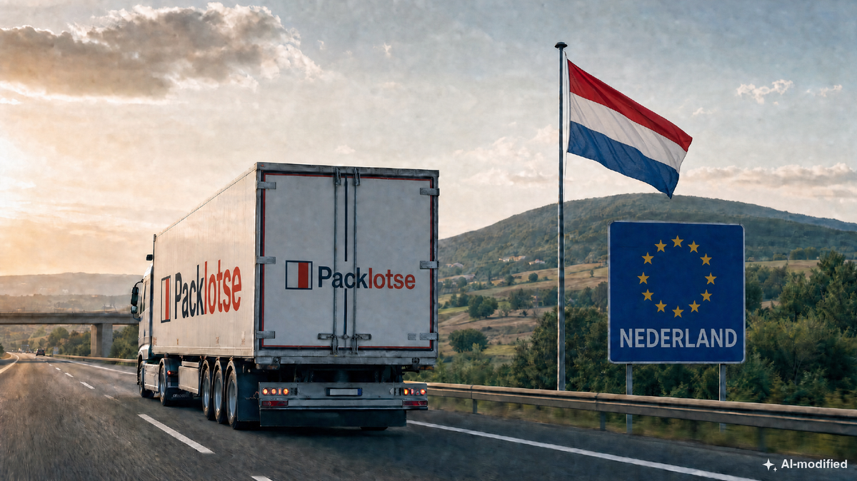 Packlotse-Lkw an der Grenze nach Niederlande (Bild KI-generiert)