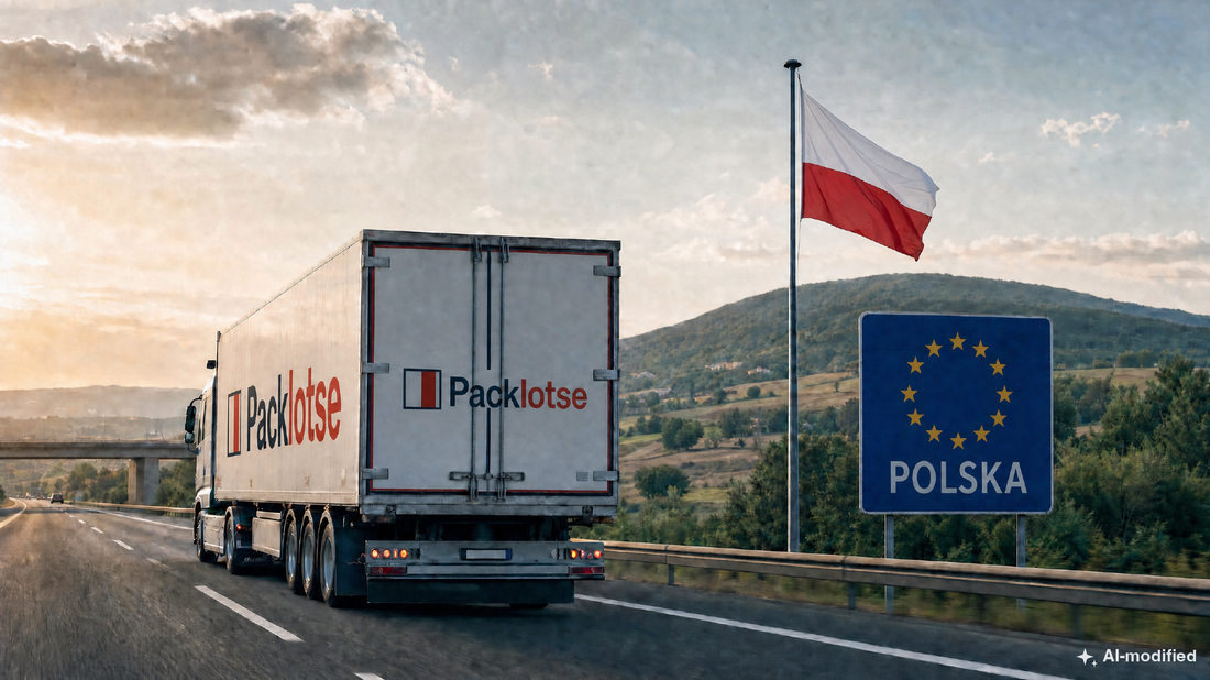 Packlotse-Lkw an der Grenze nach Polen (Bild KI-generiert)
