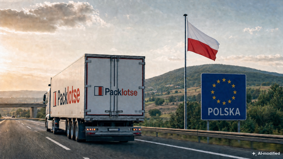 Packlotse-Lkw an der Grenze nach Polen (Bild KI-generiert)