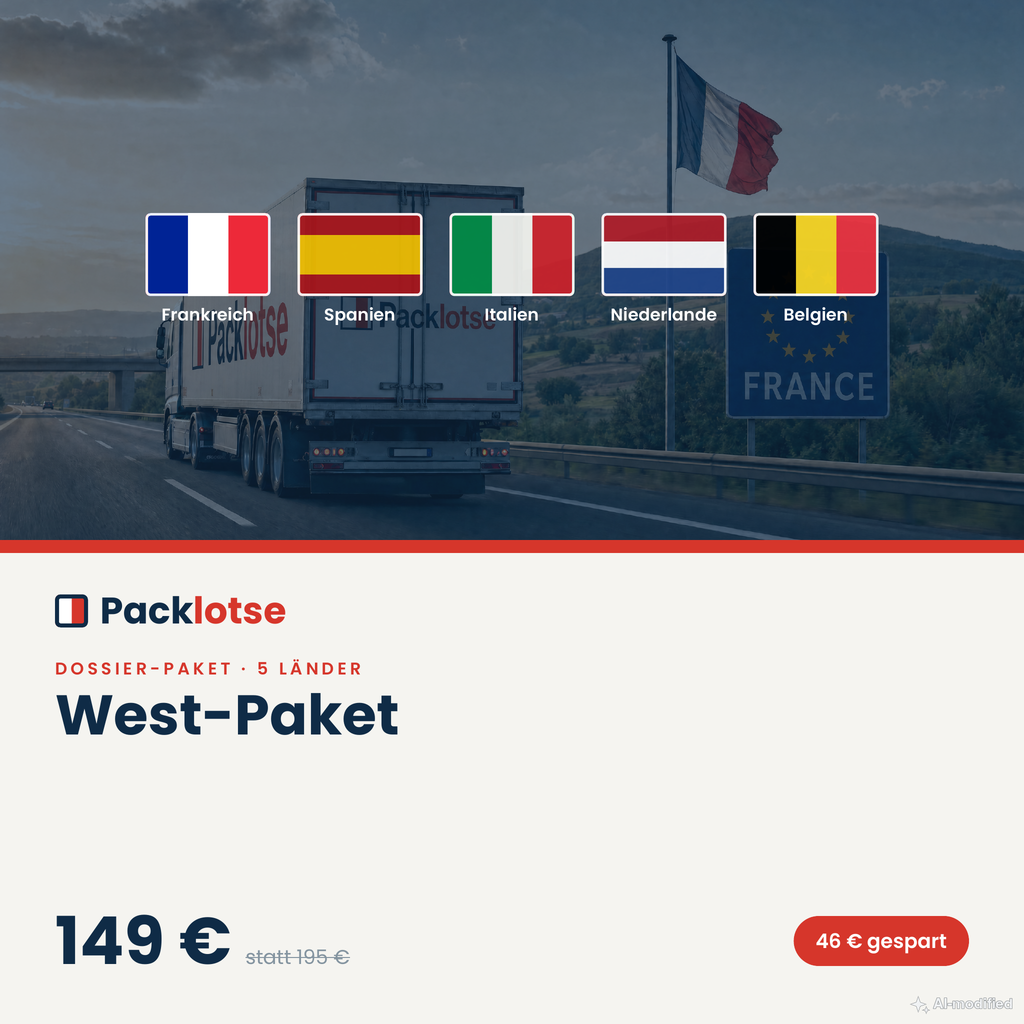 PACKLOTSE West-Paket — 5 Länder als PDF (Bild KI-generiert)
