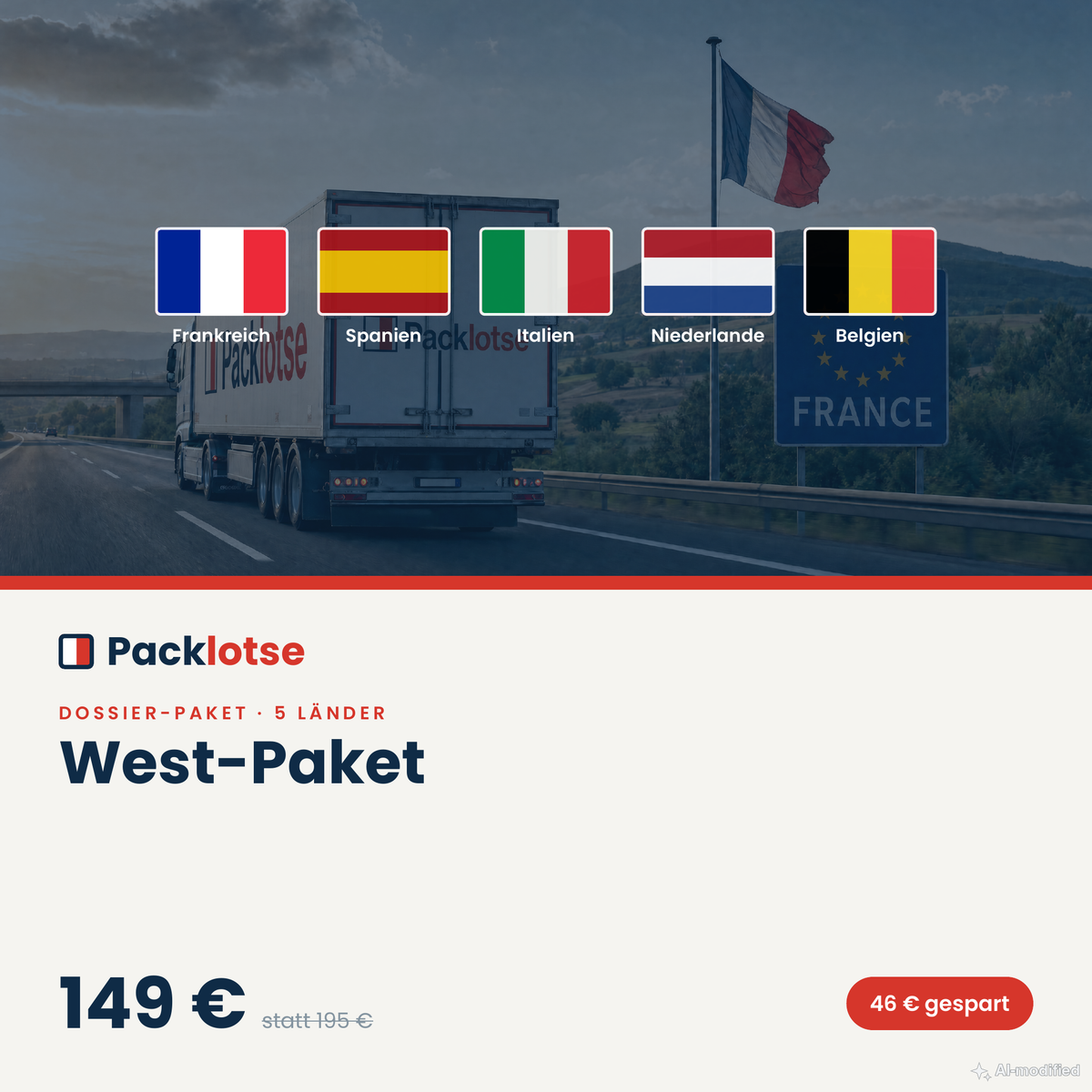 PACKLOTSE West-Paket — 5 Länder als PDF (Bild KI-generiert)
