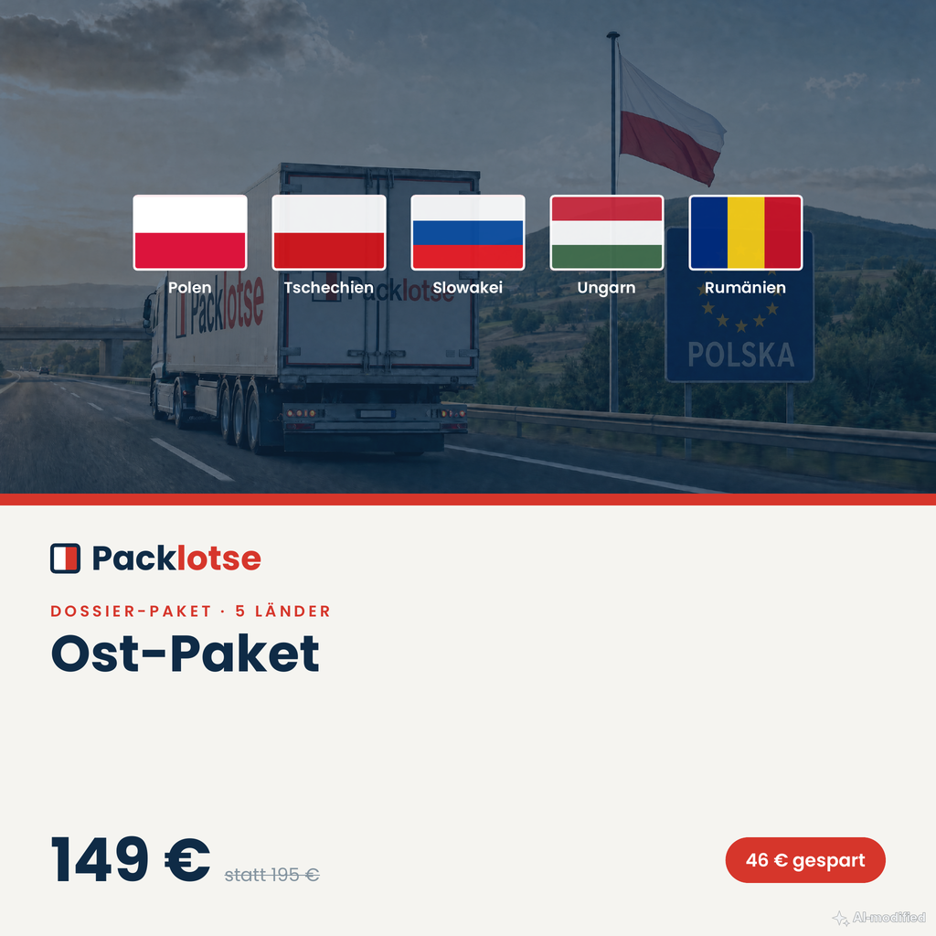 PACKLOTSE Ost-Paket — 5 Länder als PDF (Bild KI-generiert)