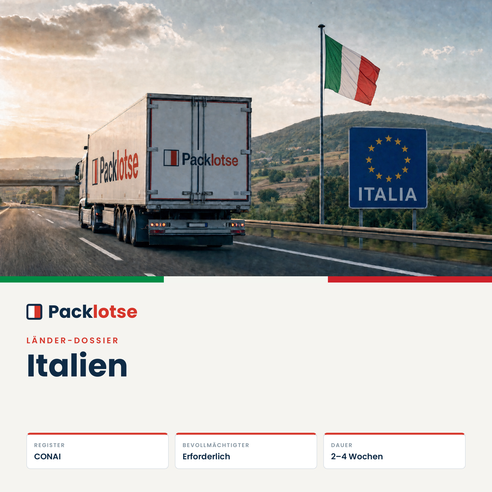 PACKLOTSE Länder-Dossier Italien — EPR-Verpackungsregistrierung
